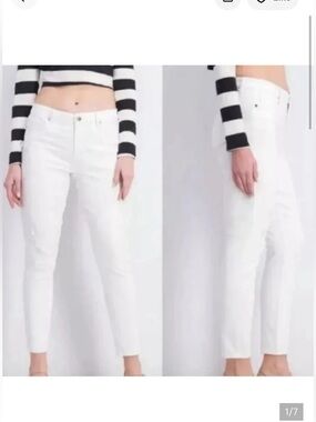 Pistola White High-Rise Slim Ankle Jeans Sz 28